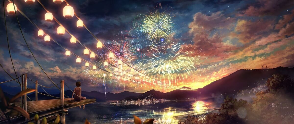 anime-fireworks-festival-scenery-lanterns-uhdpaper.com-4K-110